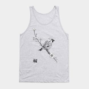 Sparrow on cherry Tank Top